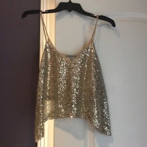 Sparkle gold crop top